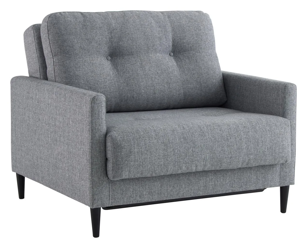 EEVI-vuodetuoli Fara-kangas, Tummanharmaa, jalat musta puu