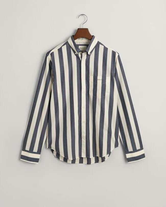 Regular fit ‑mitoitettu raidallinen Parasol-popliinipaita