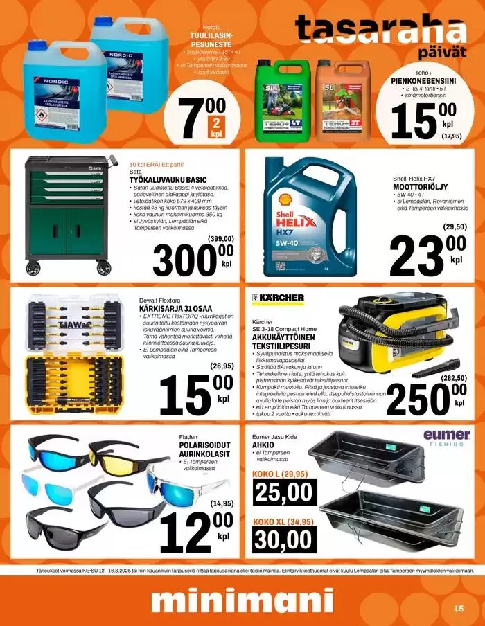 Minimani Yhtiöt Oy voimassa alkaen 12. maaliskuuta - 16. maaliskuuta 2025 - Tarjouslehti sivu 15