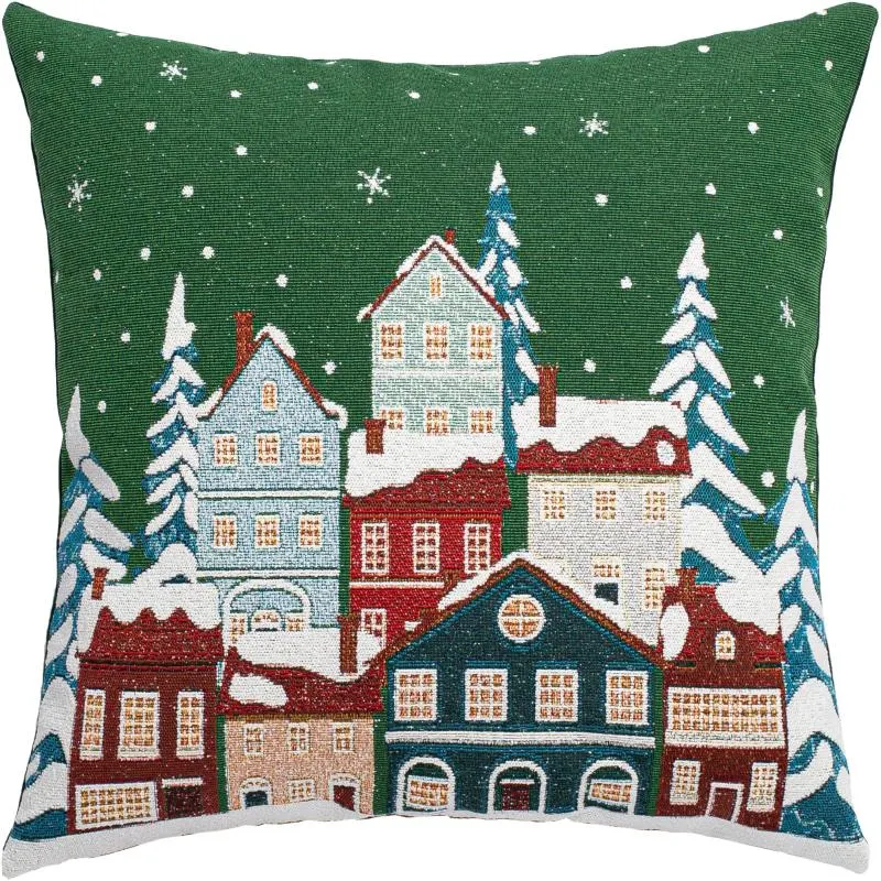 Koristetyyny Kotikulta 45 x 45 cm Kylässä vihreä