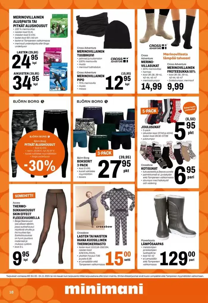 Minimani Yhtiöt Oy voimassa alkaen 20. marraskuuta - 4. joulukuuta 2024 - Tarjouslehti sivu 16