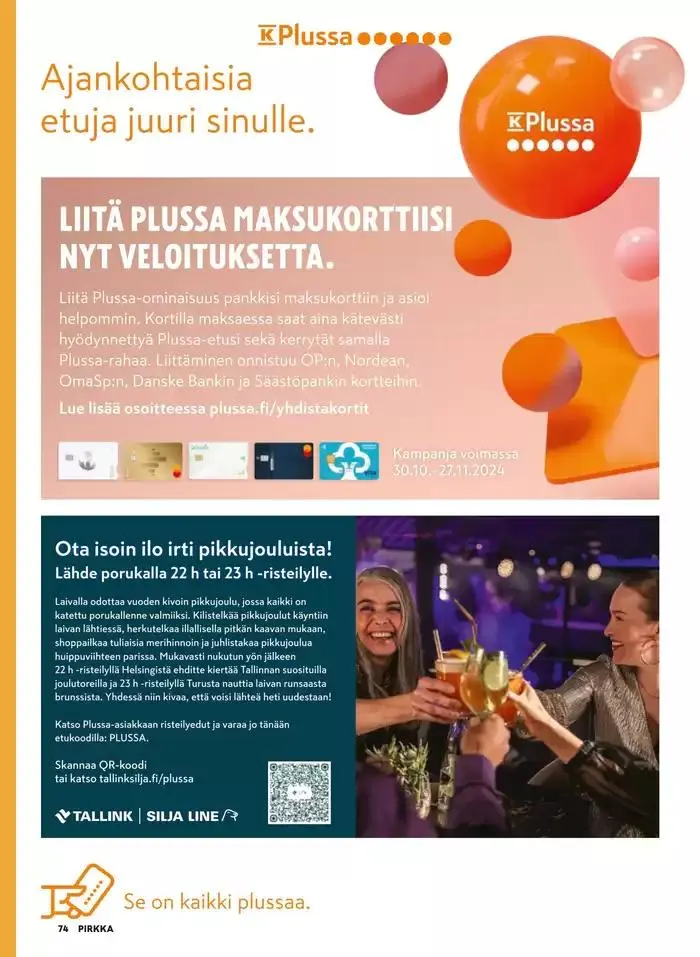 Pirkka 11/2024 voimassa alkaen 30. lokakuuta - 13. marraskuuta 2024 - Tarjouslehti sivu 72