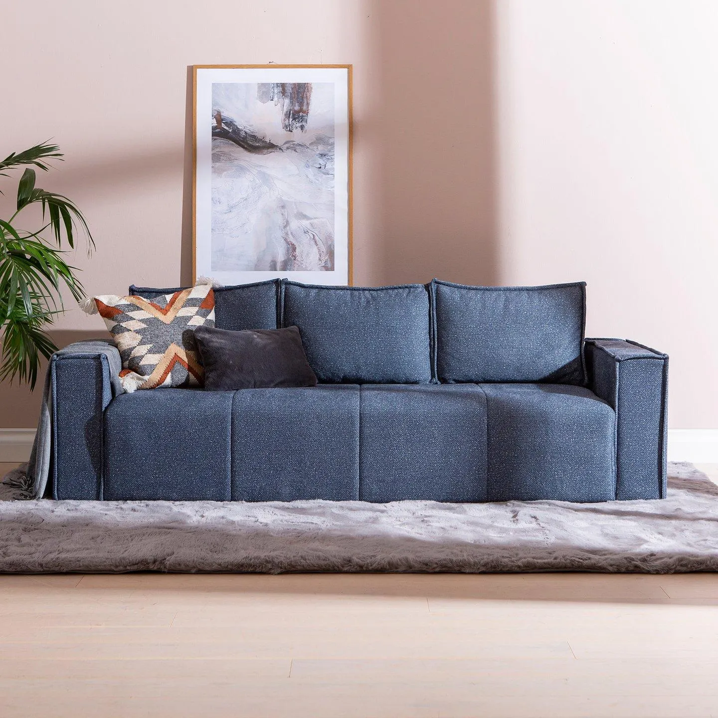 3-istuttava vuodesohva sininen