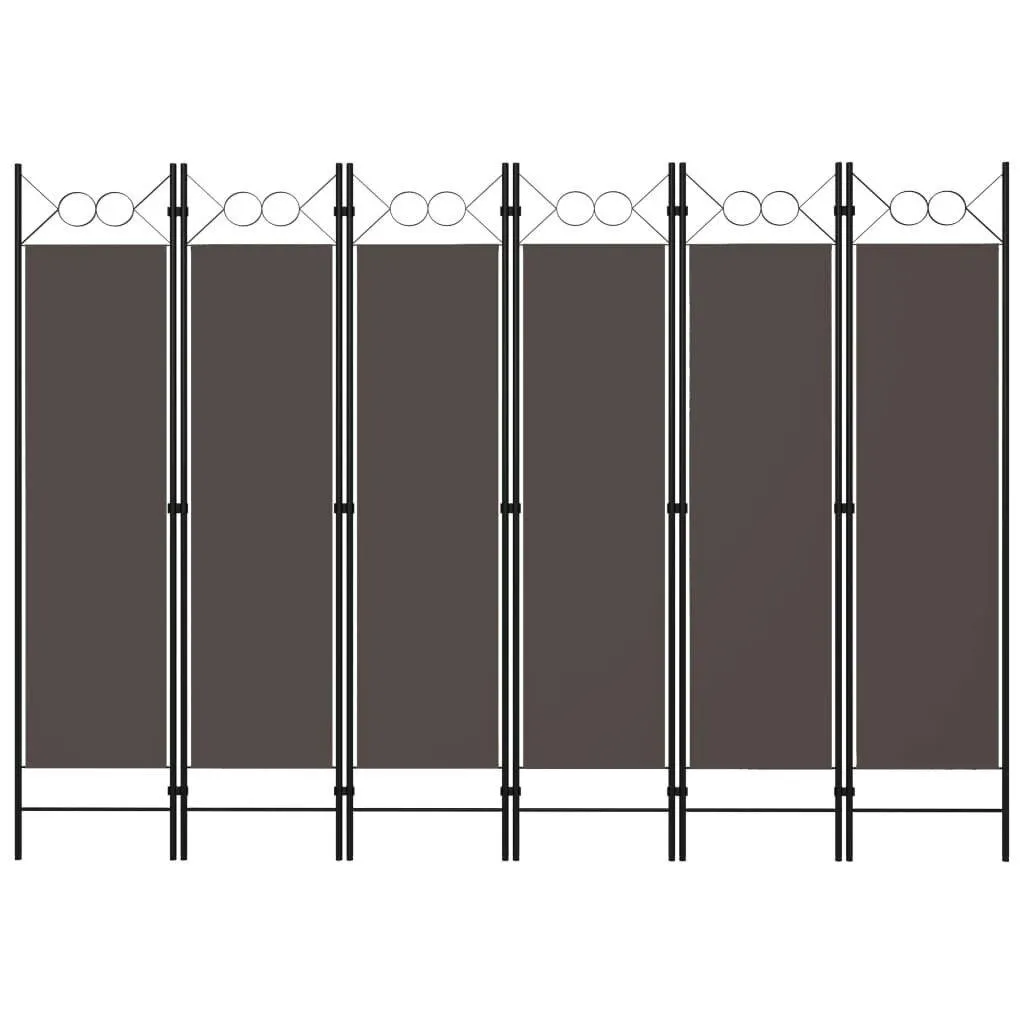 vidaXL 6-Paneelinen tilanjakaja 240x180 cm antrasiitti