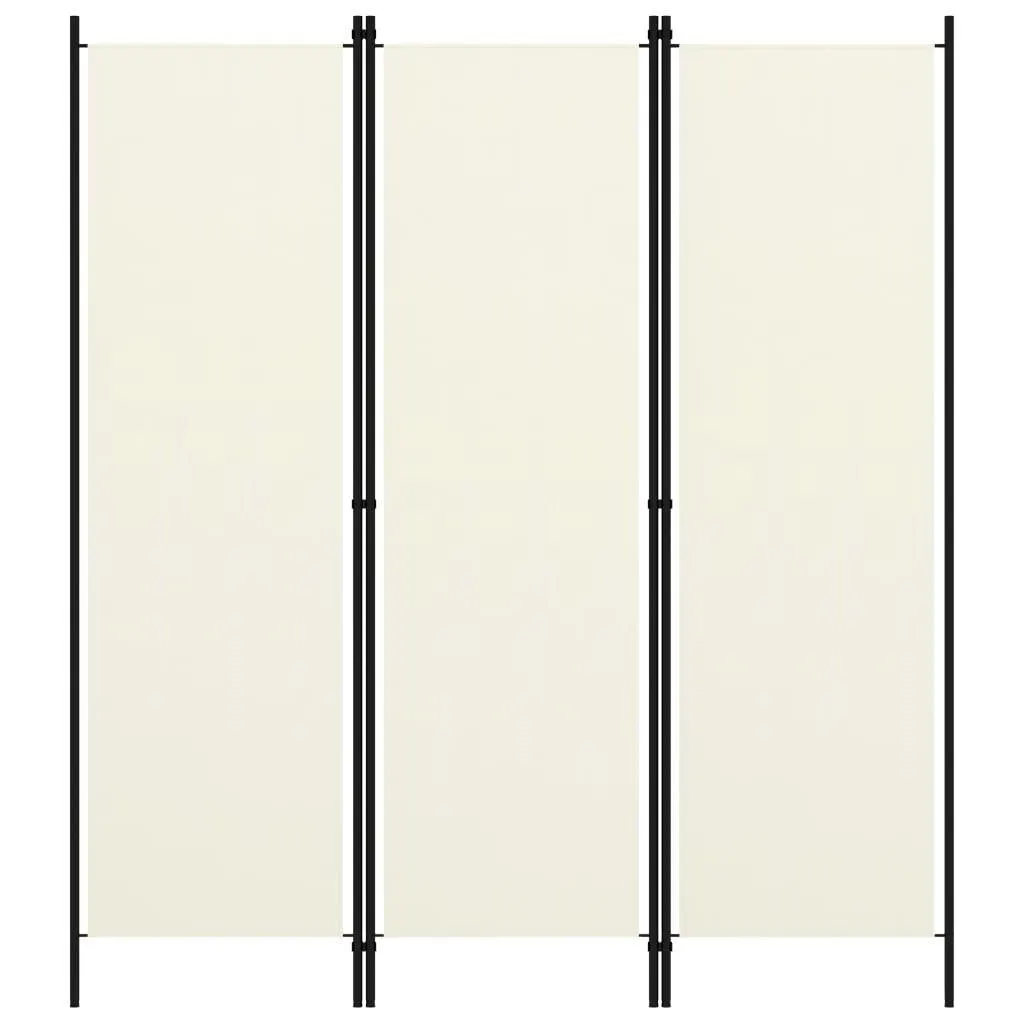 vidaXL 3-paneelinen tilanjakaja kermanvalkoinen 150x180 cm