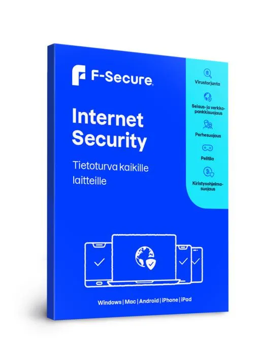 F-SECURE INTERNET SECURITY ATTACH 1 vuosi 3 laitetta