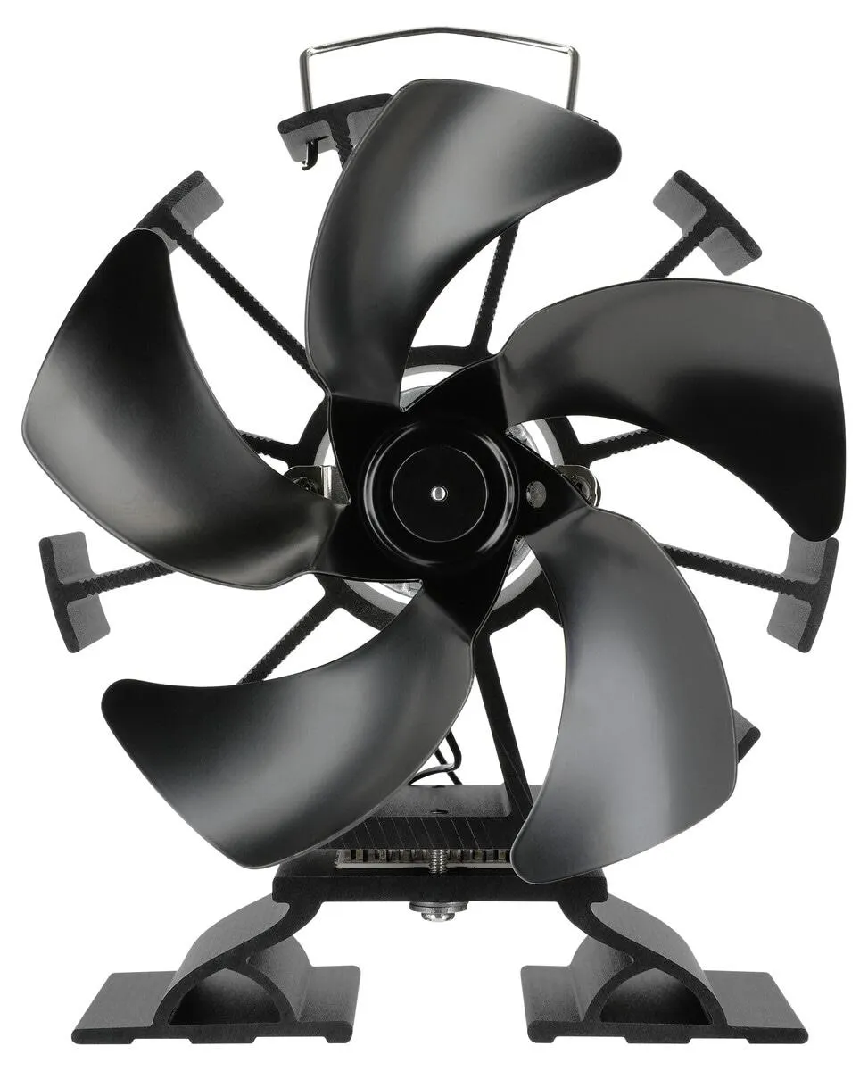 Kamiinapuhallin takkaan ja kamiinaan, 5 lapaa, musta