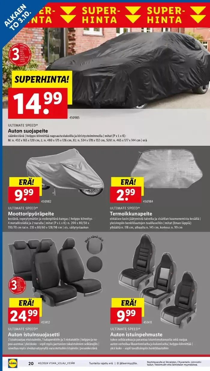 Uusia tarjouksia löydettäväksi voimassa alkaen 30. syyskuuta - 9. lokakuuta 2024 - Tarjouslehti sivu 20
