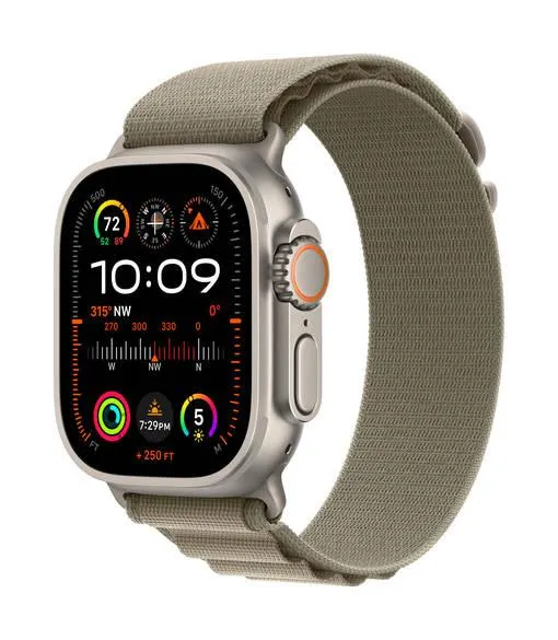 APPLE WATCH ULTRA 2 (GPS + CELLULAR) 49MM TITANIUM CASE OLIVE ALPINE LOOP - SMALL