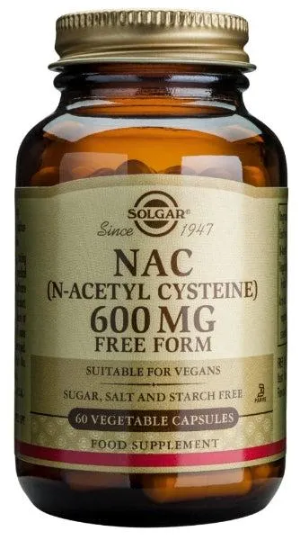 N-asetyylikysteiini (NAC), 600 mg, 46 g