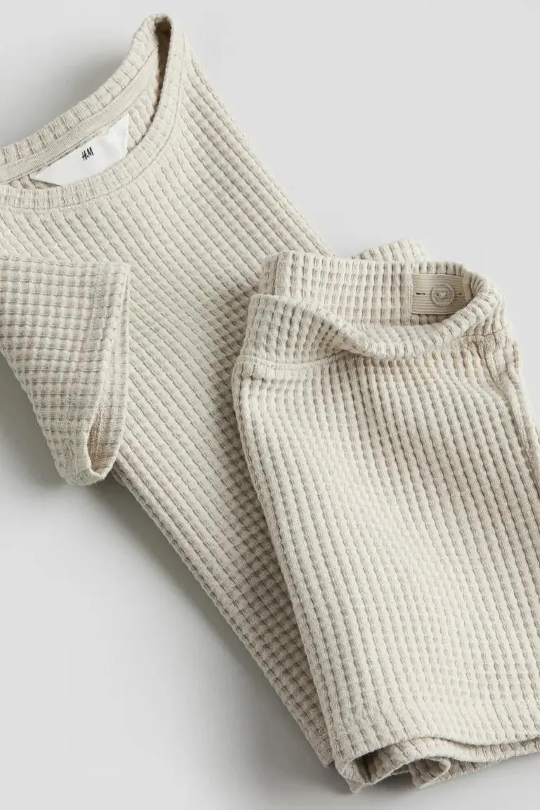 Kaksiosainen vohvelitrikoinen setti