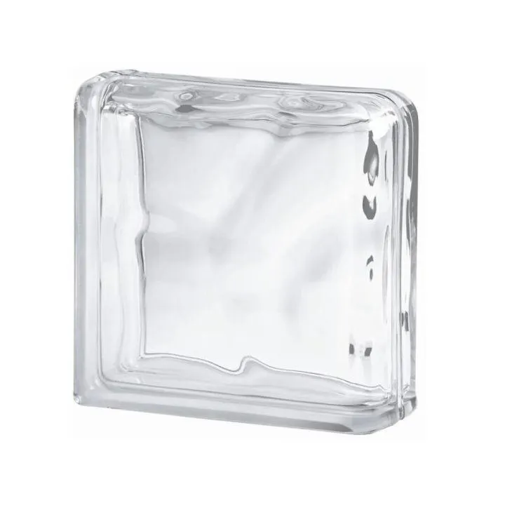 Lasitiili Seves Glassblock Wave Nurkka 19 x 19 x 8 cm