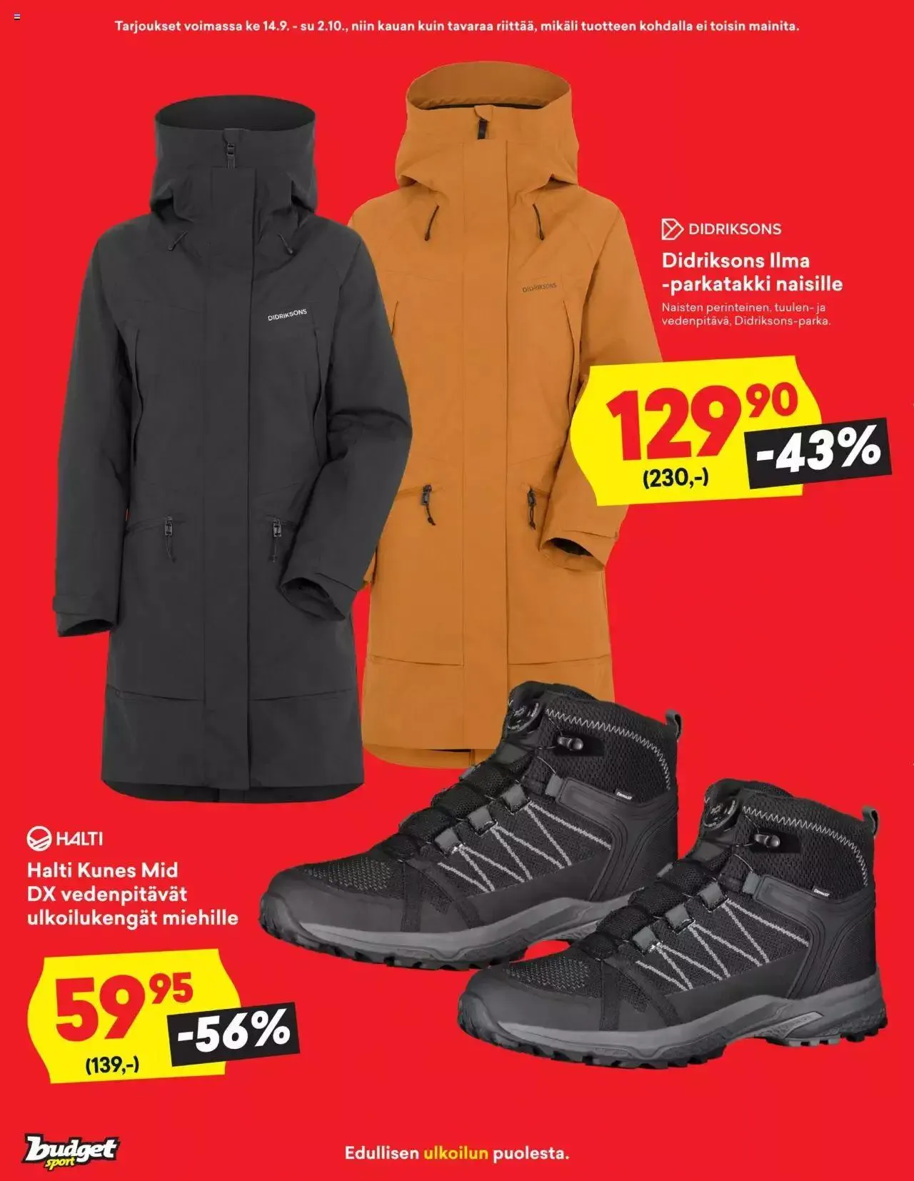 Budget Sport tarjoukset voimassa alkaen 14. syyskuuta - 2. lokakuuta 2023 - Tarjouslehti sivu 4