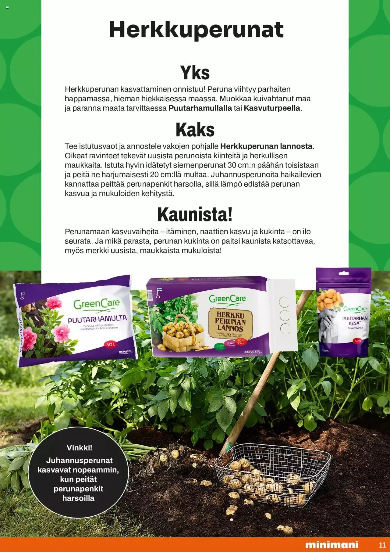Minimani puutarha-kuvasto voimassa alkaen 24. huhtikuuta - 31. joulukuuta 2024 - Tarjouslehti sivu 11
