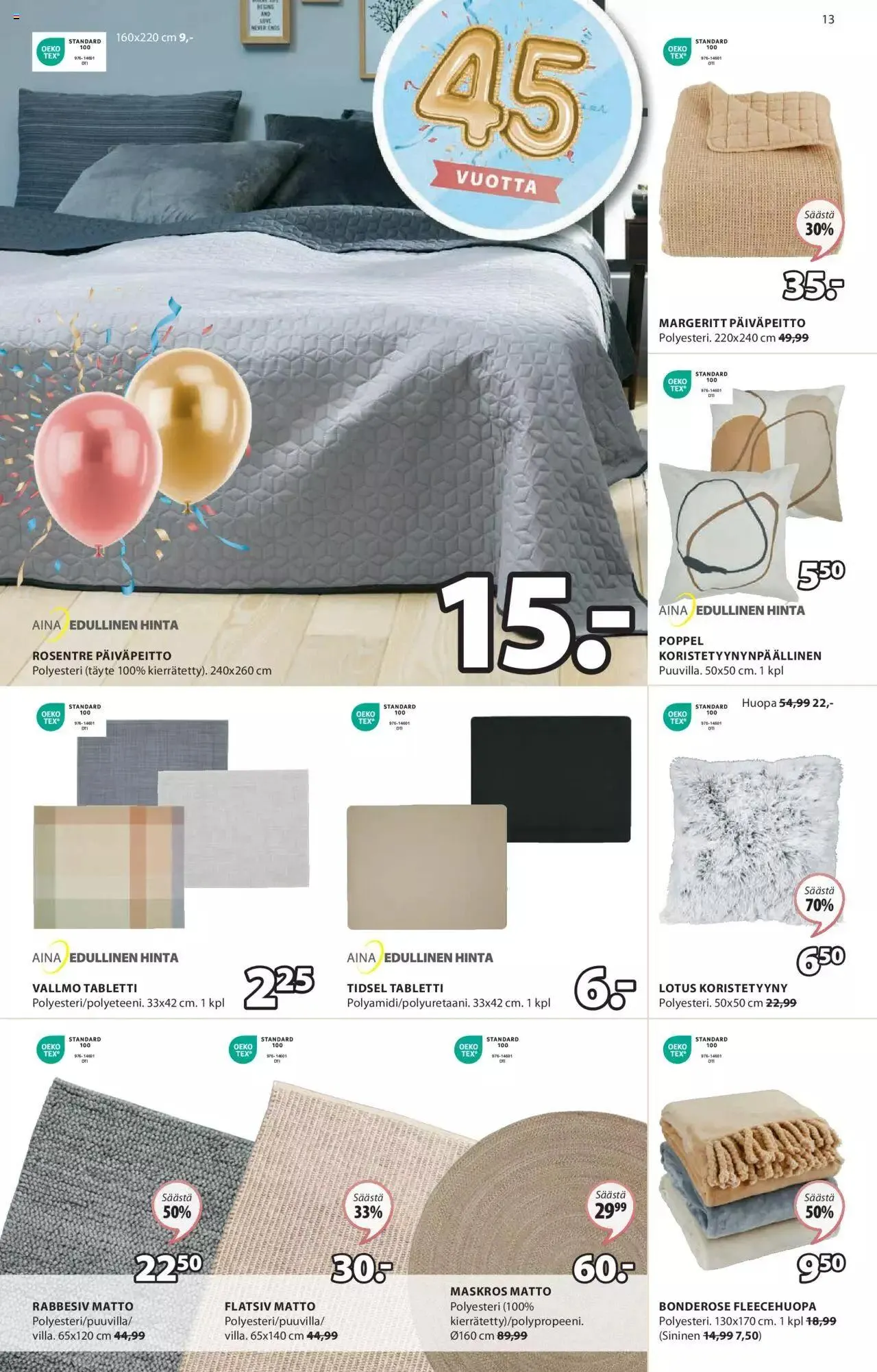 JYSK tarjoukset voimassa alkaen 15. huhtikuuta - 12. toukokuuta 2024 - Tarjouslehti sivu 13