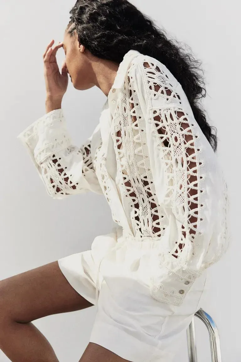 Linen-blend pull-on shorts