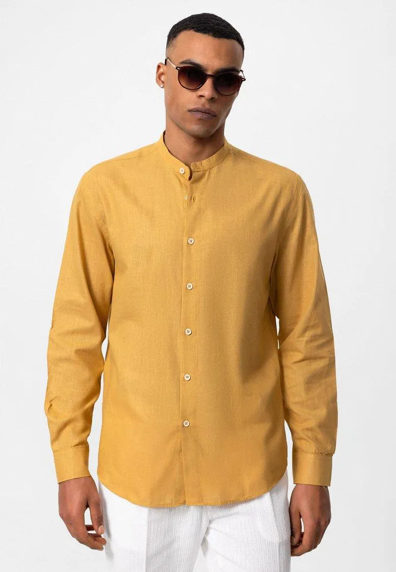 PRETORIA - MANDARIN COLLAR - LONG SLEEVE - REGULAR FIT - Vapaa-ajan kauluspaita