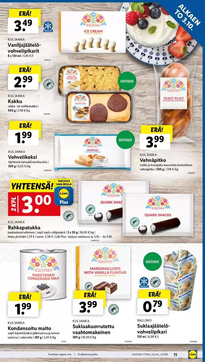 Uusia tarjouksia löydettäväksi voimassa alkaen 30. syyskuuta - 9. lokakuuta 2024 - Tarjouslehti sivu 11