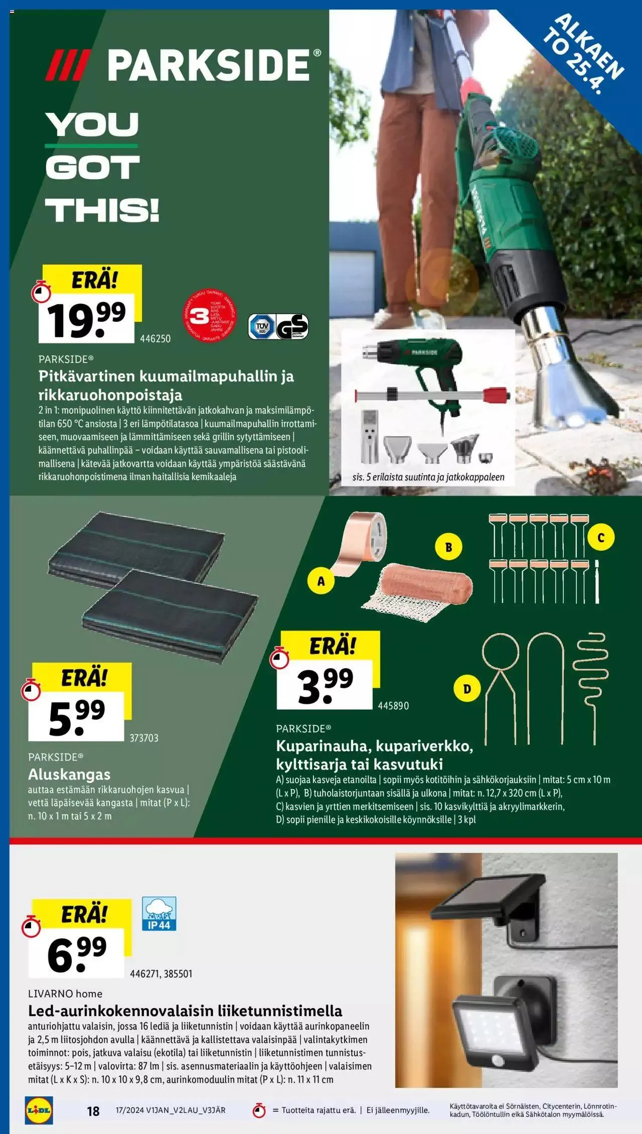 Lidl tarjoukset voimassa alkaen 25. huhtikuuta - 1. toukokuuta 2024 - Tarjouslehti sivu 20