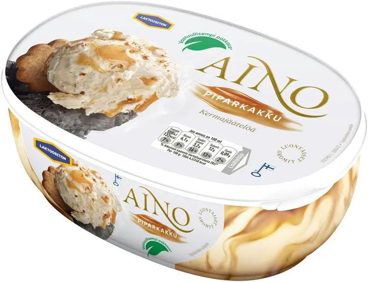 Aino Piparkakku Laktoositon kermajäätelö kotipakkaus 500g/900ml