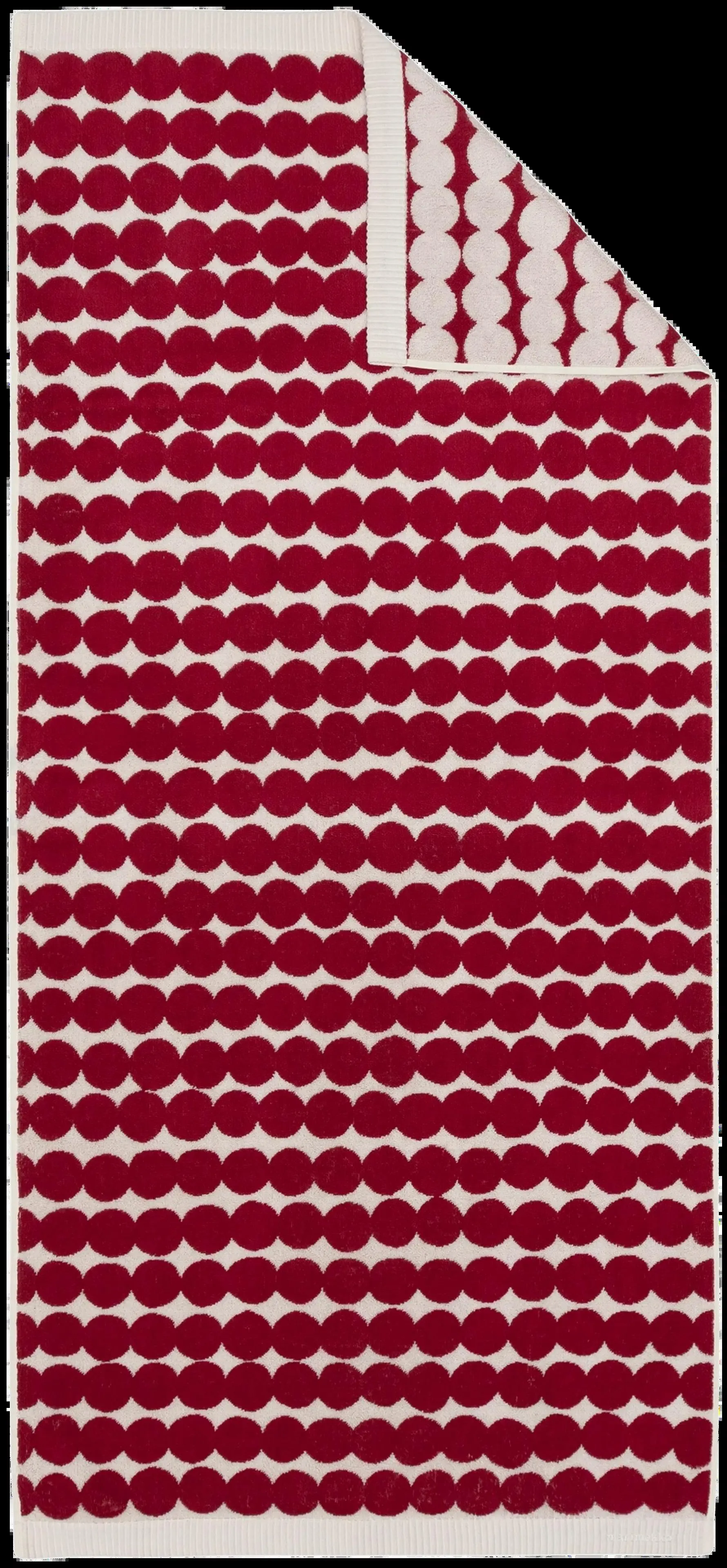 Marimekko Räsymatto Kylpypyyhe 70x150 cm tummanpunainen/valkoinen