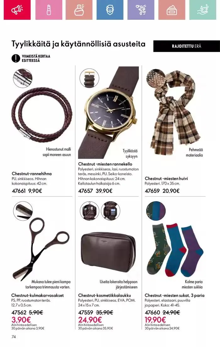 Oriflame tarjoukset voimassa alkaen 9. maaliskuuta - 29. maaliskuuta 2025 - Tarjouslehti sivu 74