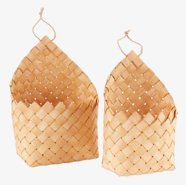 Hanging baskets OPE set of 2 wood
