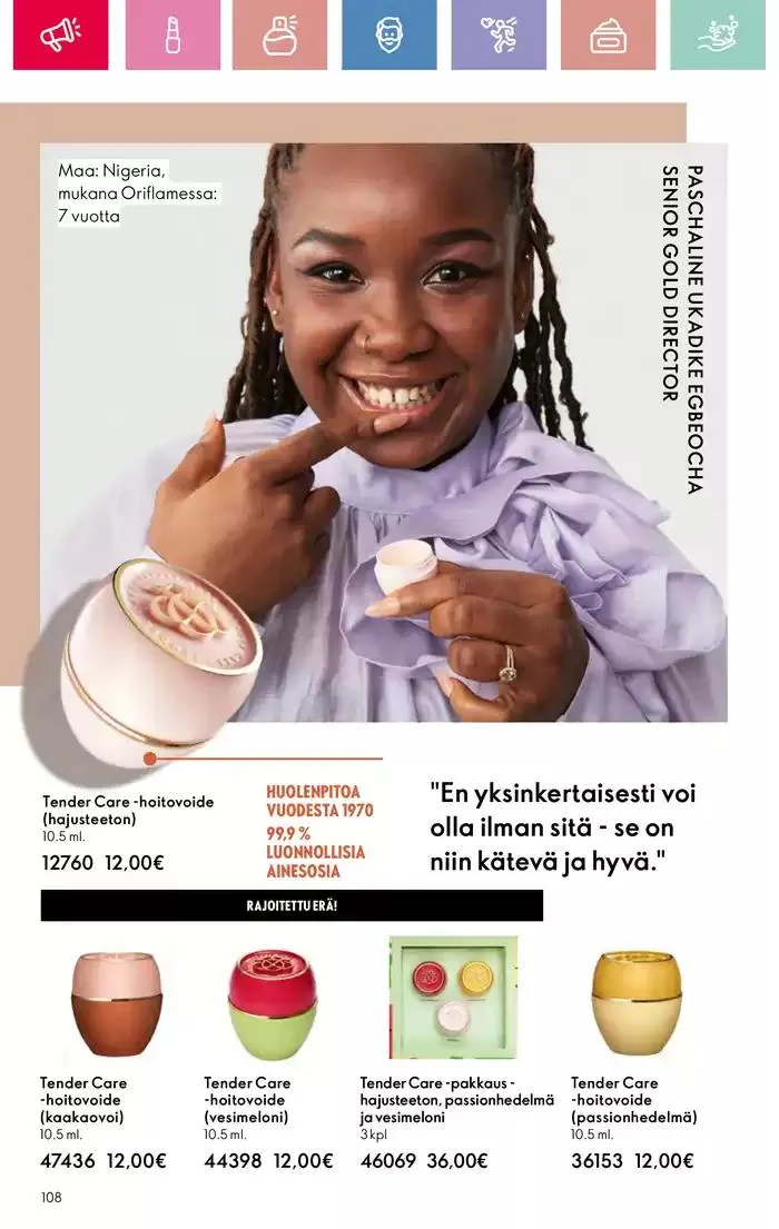 Oriflame tarjoukset voimassa alkaen 9. maaliskuuta - 29. maaliskuuta 2025 - Tarjouslehti sivu 108