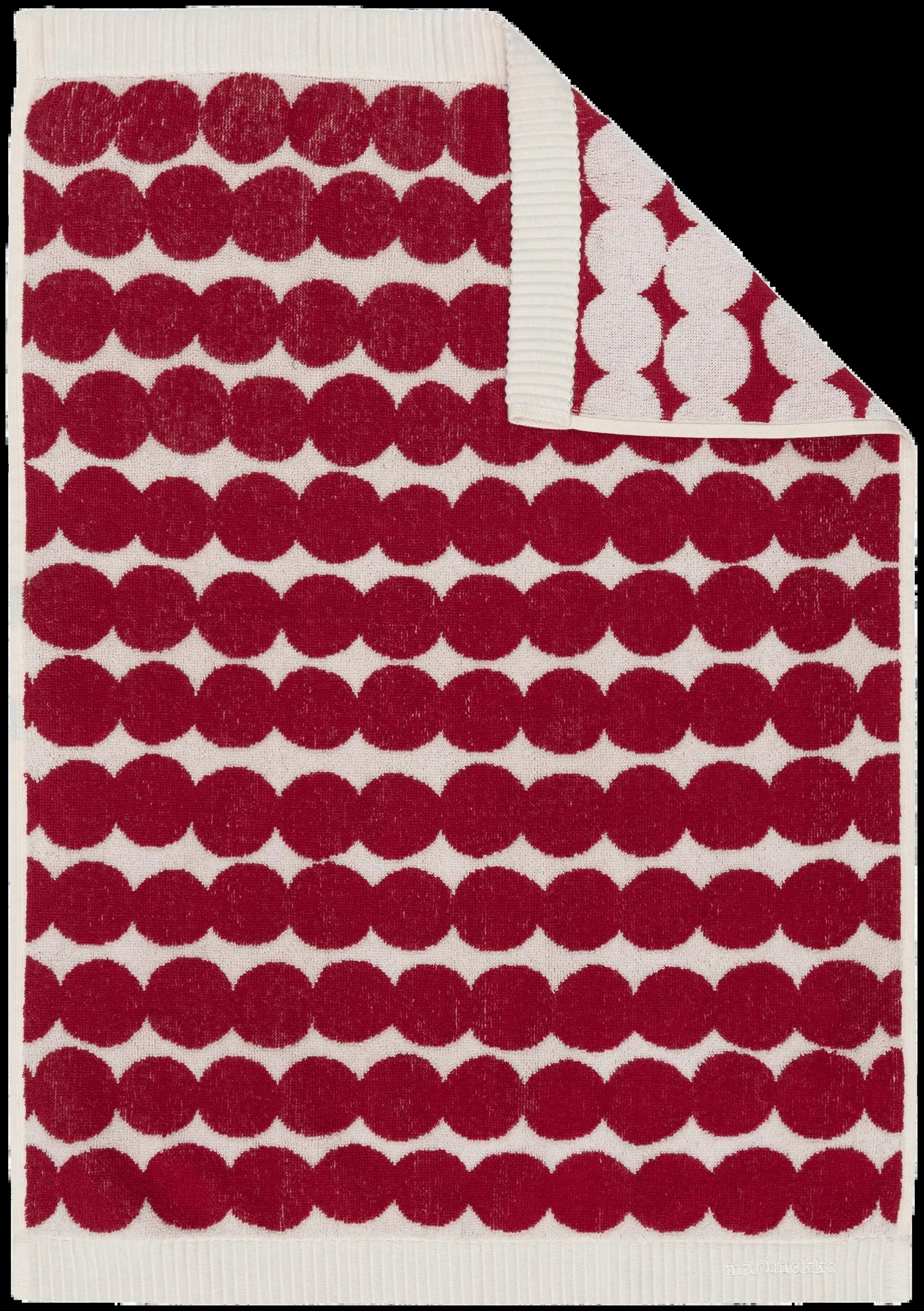 Marimekko Räsymatto Käsipyyhe 50x70 cm tummanpunainen/valkoinen