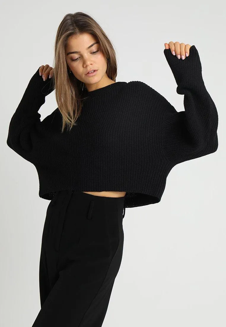 CROPPED JUMPER - Pullover - black