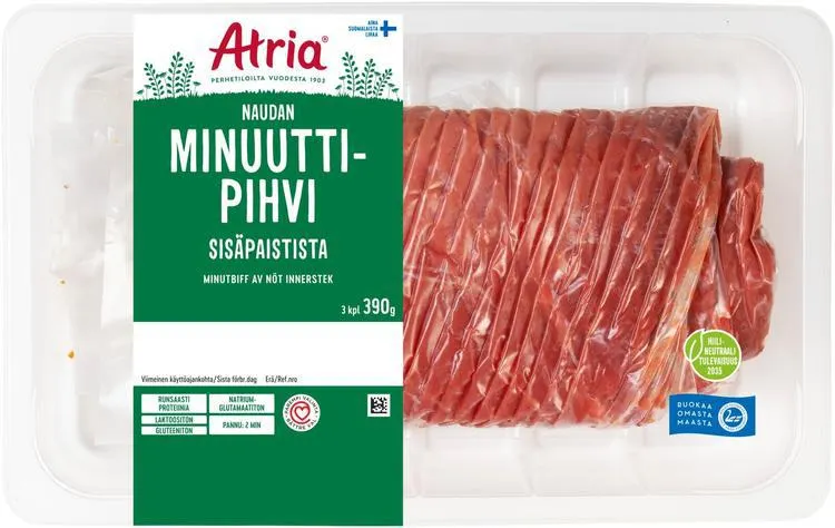 Atria Naudan Minuuttipihvi sisäpaistista 390g