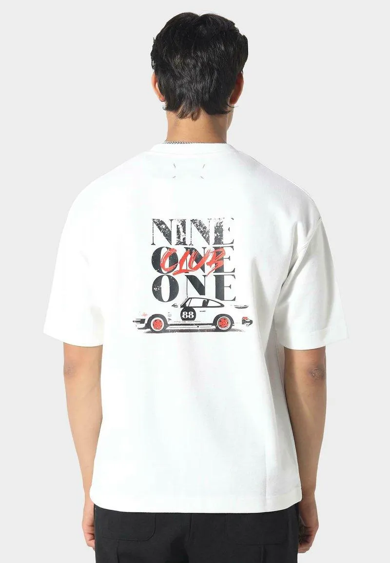 NINE ONE ONE - Printtipaita - off white