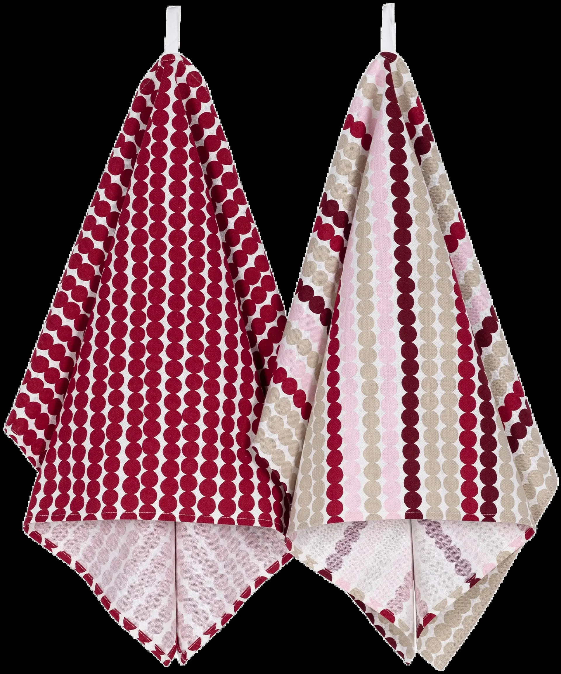 Marimekko Räsymatto Keittiöpyyhe 2 kpl 43x70cm tummanpunainen/ monivärinen