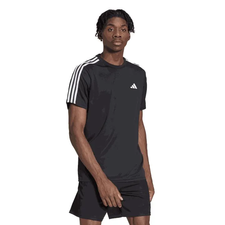 Train Essentials 3-Stripes Training T-shirt, miesten T-paita, Musta