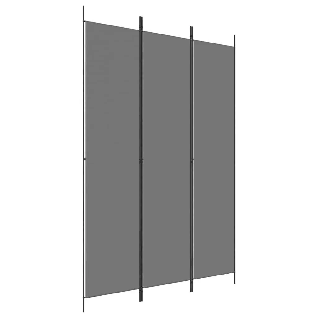 vidaXL 3-paneelinen Tilanjakaja antrasiitti 150x220 cm kangas