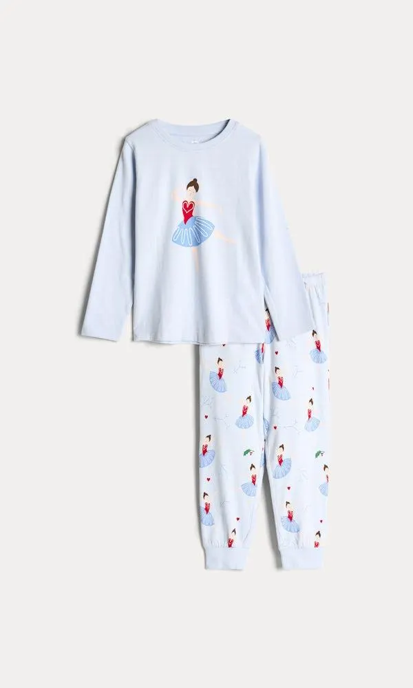 Kaksiosainen pyjama, jouluaiheinen