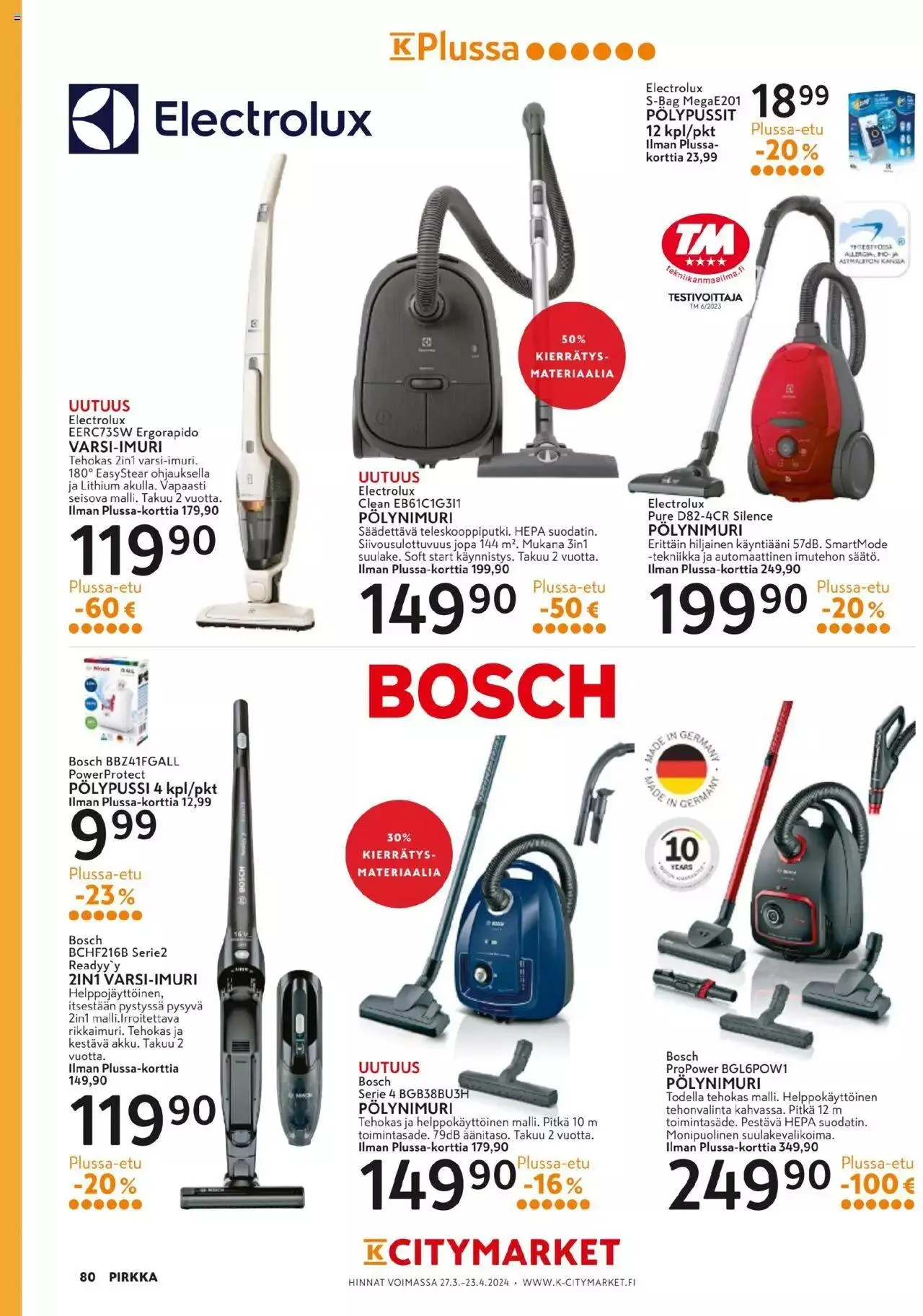 K-Market - Pirkka voimassa alkaen 27. maaliskuuta - 23. huhtikuuta 2024 - Tarjouslehti sivu 80