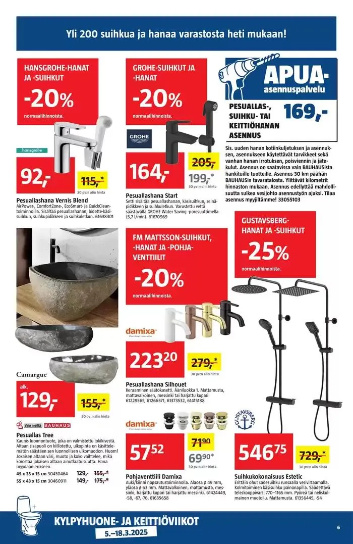 Bauhaus tarjoukset voimassa alkaen 6. maaliskuuta - 18. maaliskuuta 2025 - Tarjouslehti sivu 6