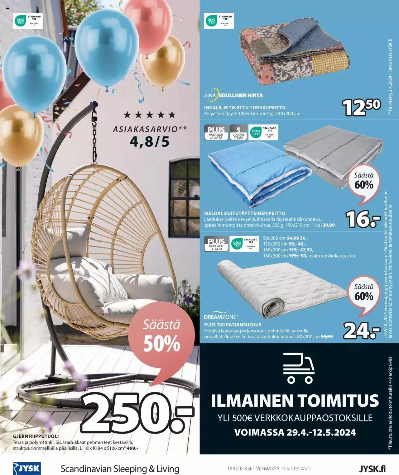 JYSK tarjoukset voimassa alkaen 29. huhtikuuta - 12. toukokuuta 2024 - Tarjouslehti sivu 32