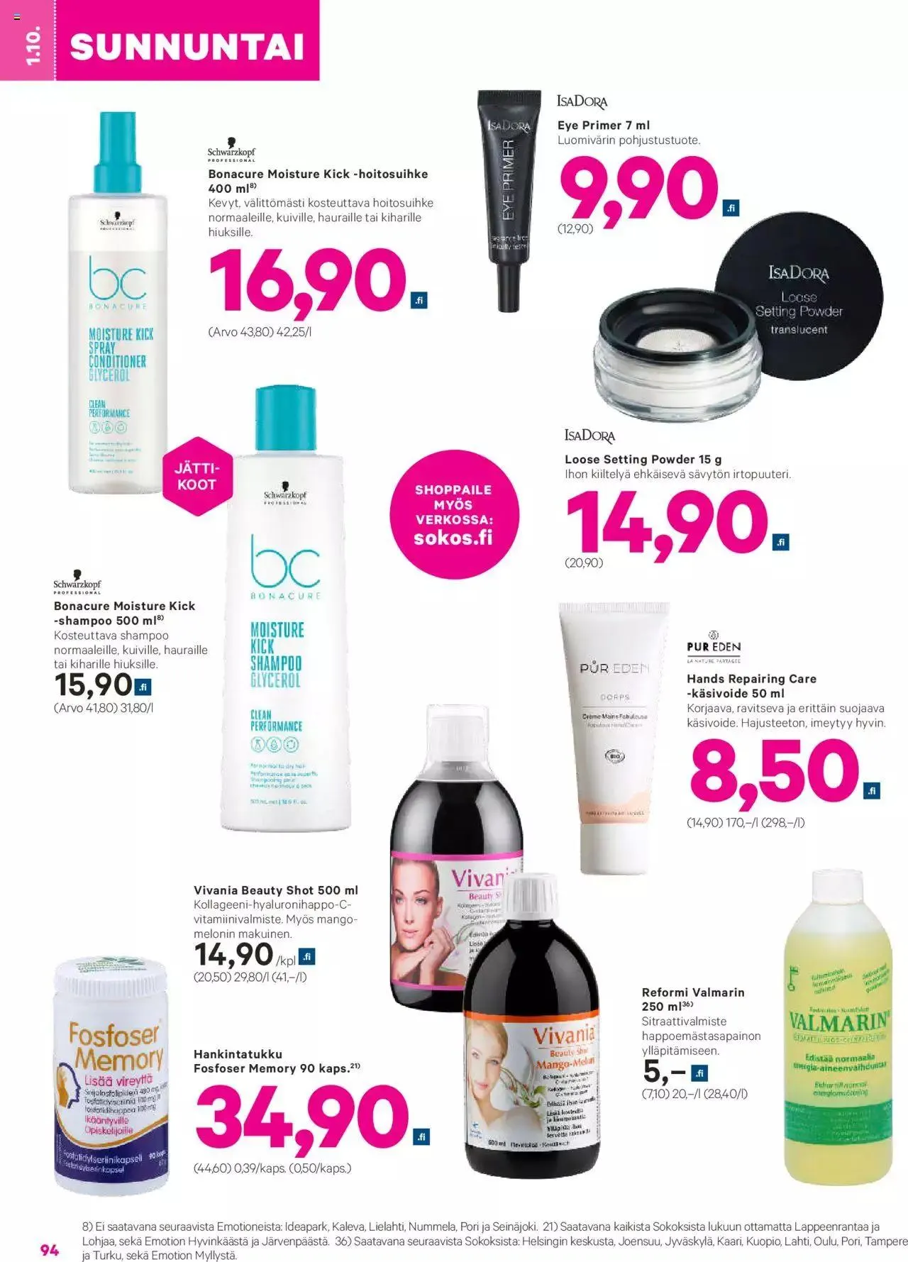 Sokos - Sokos 3+1 päivää kuvasto S2023 voimassa alkaen 30. elokuuta - 31. joulukuuta 2023 - Tarjouslehti sivu 94