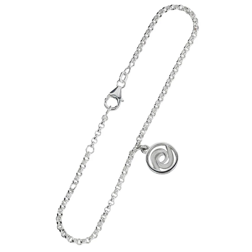 Lupaus hopeinen rannekoru