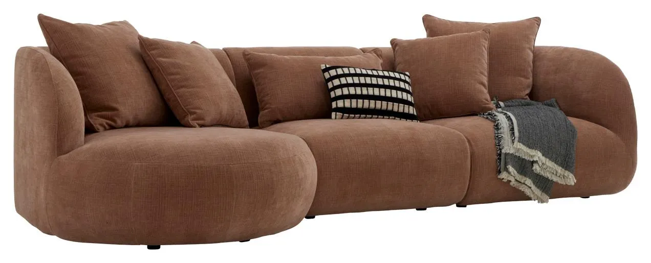 PEBBLE-divaanisohva, pyöristetty divaaniosa, vasenkätinen