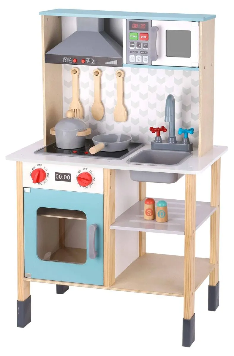 Leikkikeittiö puuta, valo- ja äänitehosteita, yli 3-vuotiaille