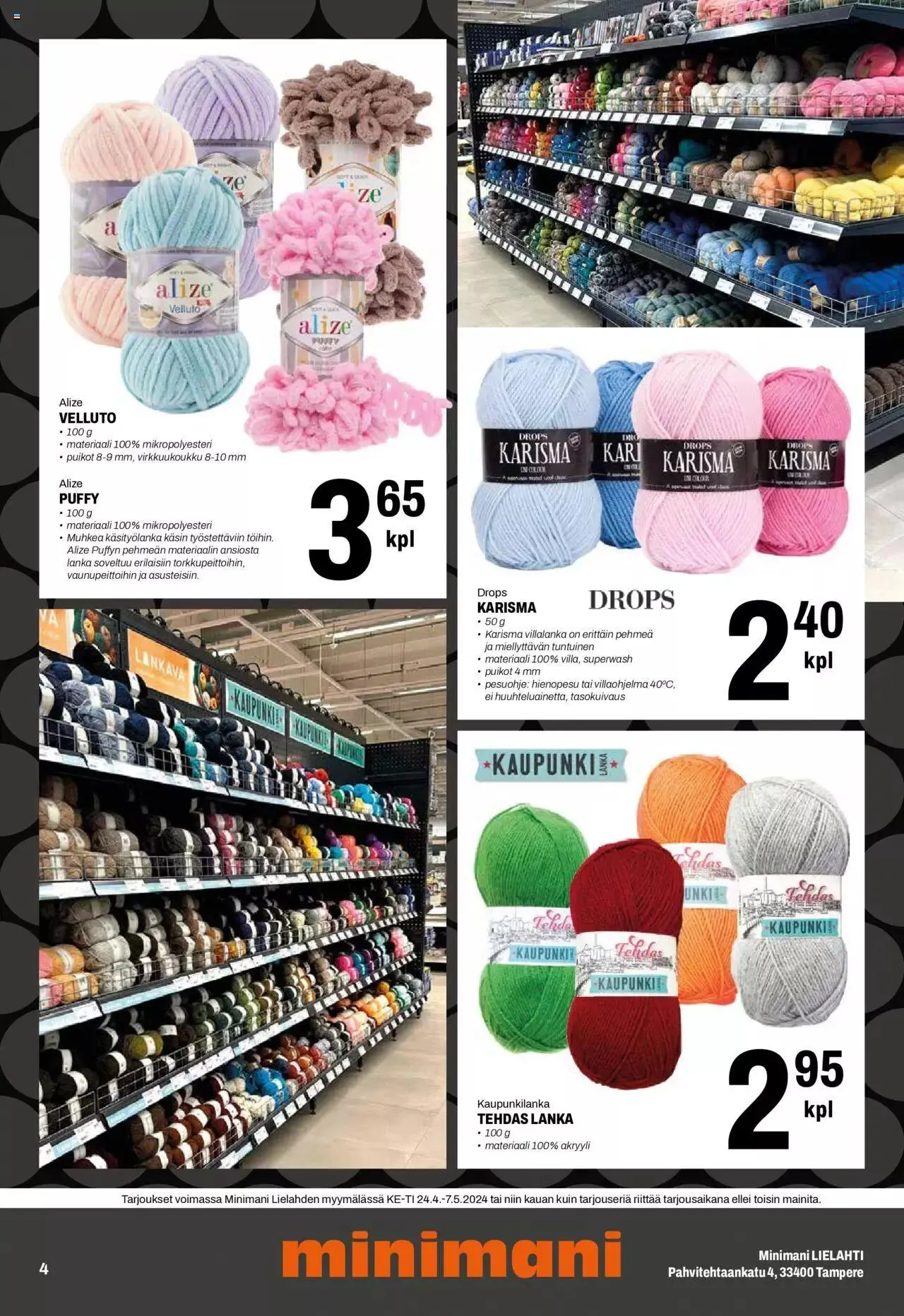 Minimani Tarjoukset - Tampere voimassa alkaen 24. huhtikuuta - 7. toukokuuta 2024 - Tarjouslehti sivu 4