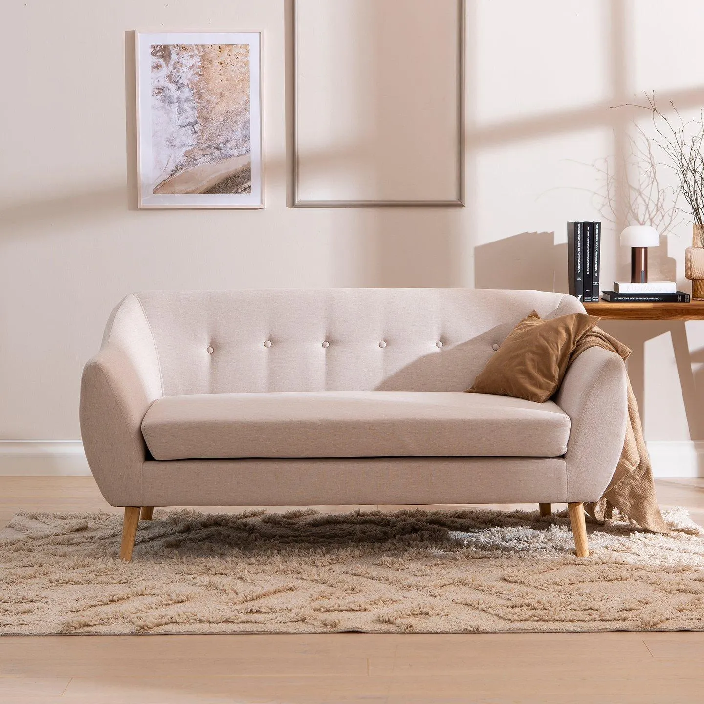 2,5-istuttava sohva beige