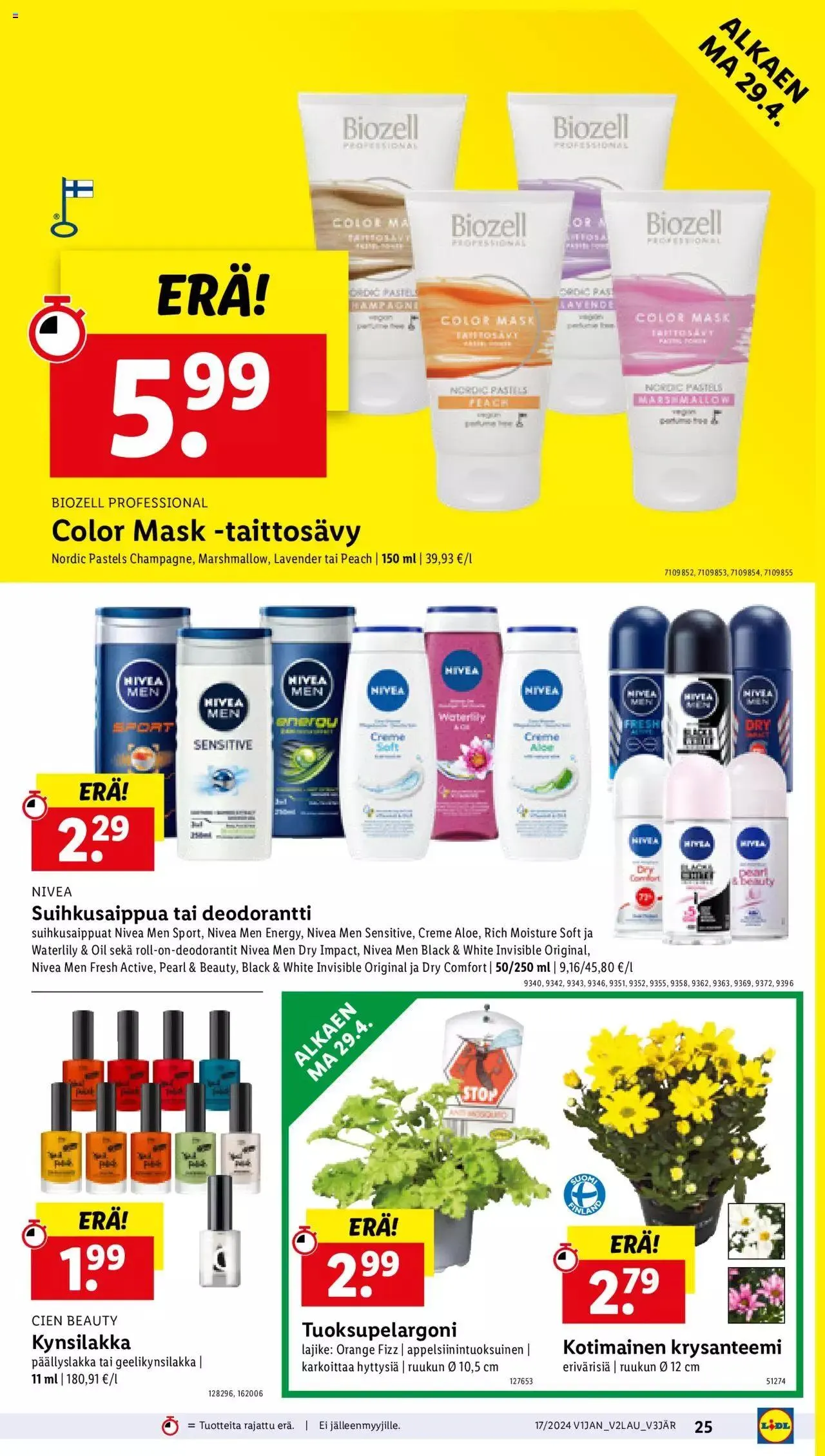 Lidl tarjoukset voimassa alkaen 25. huhtikuuta - 1. toukokuuta 2024 - Tarjouslehti sivu 29