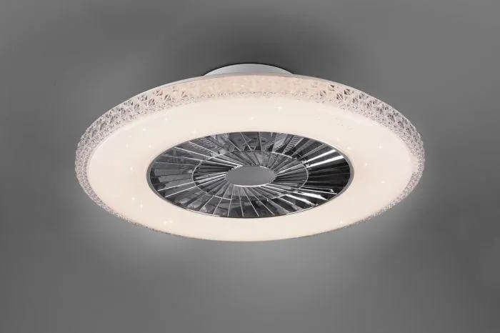 Tuuletinplafondi Trio Harstad Kromi/Mattavalkoinen ⌀60 cm