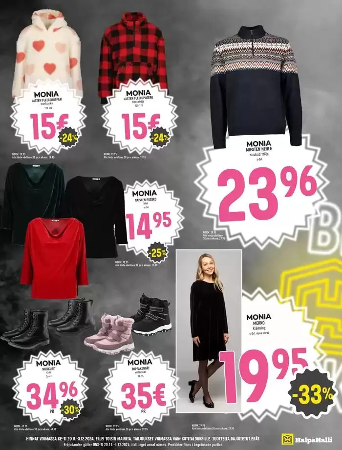 HalpaHalli tarjoukset voimassa alkaen 19. marraskuuta - 3. joulukuuta 2024 - Tarjouslehti sivu 15