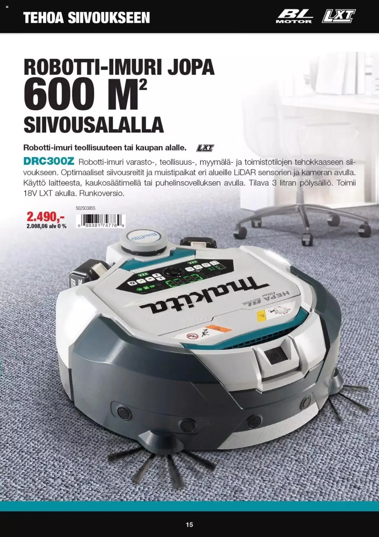 K-Rauta - PRO Makita Talvi 1/2023 voimassa alkaen 18. tammikuuta - 31. joulukuuta 2023 - Tarjouslehti sivu 15