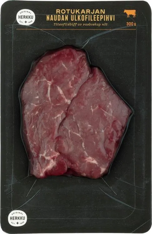 Herkku rotukarjan ulkofileepihvi 2 kpl 300 g